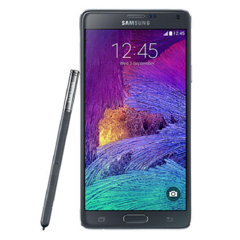 Refurbished Samsung Galaxy Note 4 in black front view