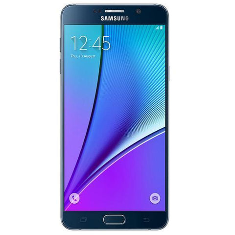 Refurbished Samsung Galaxy Note 5 in blue front view