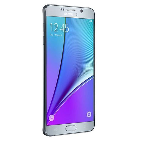 Refurbished Samsung Galaxy Note 5 in silver left side view