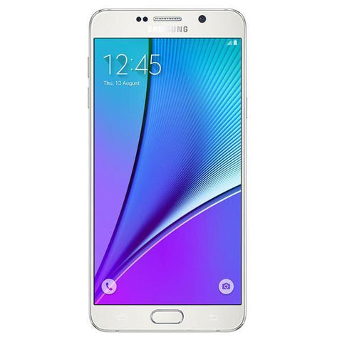 Refurbished Samsung Galaxy Note 5 in white front view