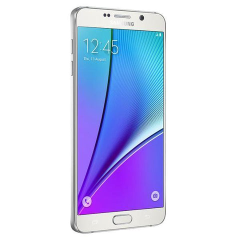 Refurbished Samsung Galaxy Note 5 in white left side view
