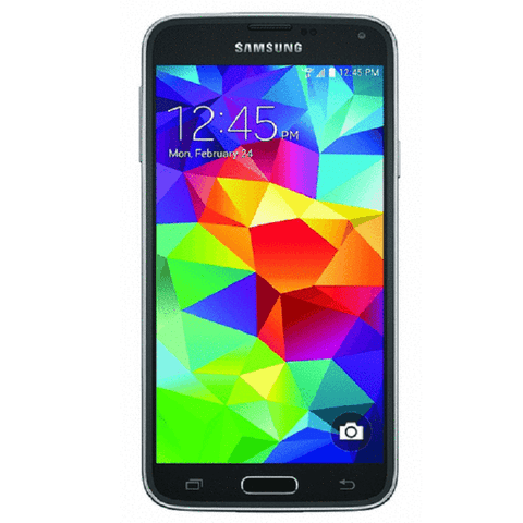 Refurbished Samsung Galaxy S5 in black front view
