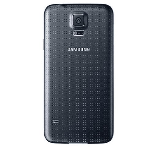 Refurbished Samsung Galaxy S5 in black rear view