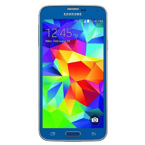Refurbished Samsung Galaxy S5 in blue front view