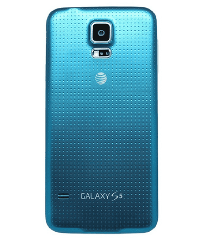 Refurbished Samsung Galaxy S5 in blue rear view