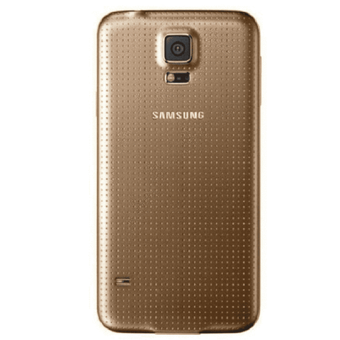 Refurbished Samsung Galaxy S5 in gold rear view