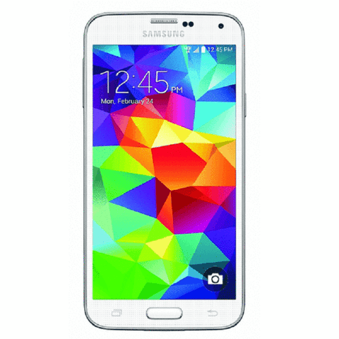Refurbished Samsung Galaxy S5 in white front view