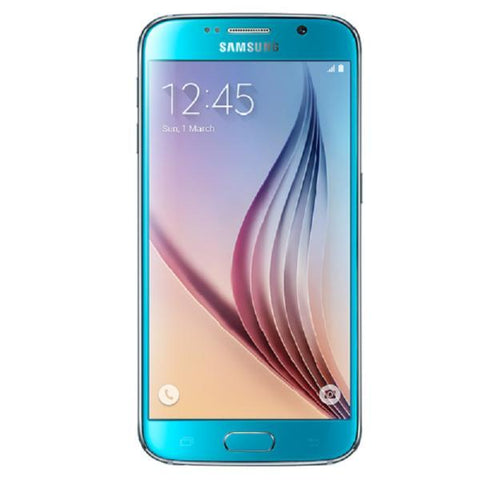 Refurbished Samsung Galaxy S6 in blue front view