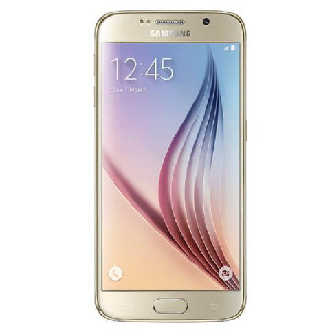 Refurbished Samsung Galaxy S6 in gold front view