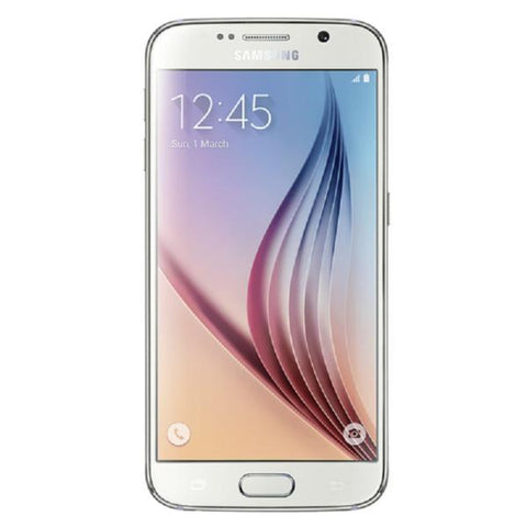 Refurbished Samsung Galaxy S6 in white front view
