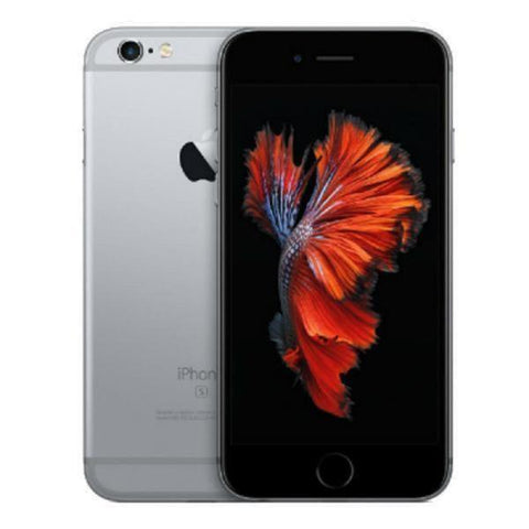 Refurbished Apple iPhone 6S in space grey front and rear view