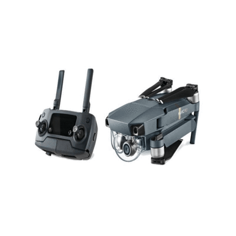 Refurbished DJI Mavic Pro with remote control in top side front view