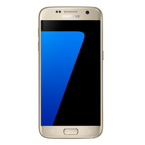 Refurbished Samsung Galaxy S7 in gold front view