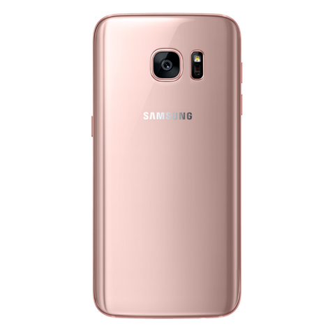 Refurbished Samsung Galaxy S7 in pink rear view