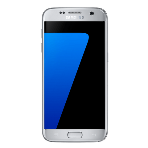 Refurbished Samsung Galaxy S7 in silver front view