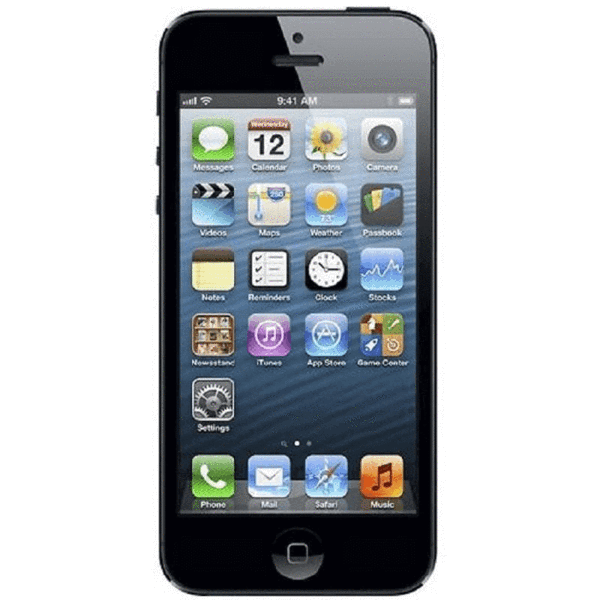Refurbished Apple iPhone 5 in black front view