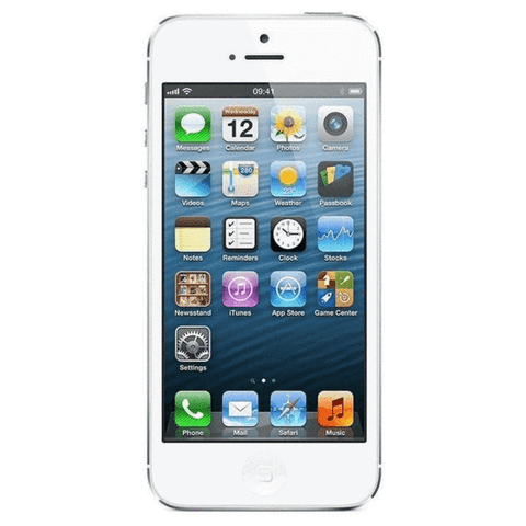 Refurbished Apple iPhone 5 in white front view