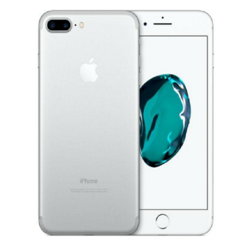 Refurbished Apple iPhone 7 Plus in silver front and rear view