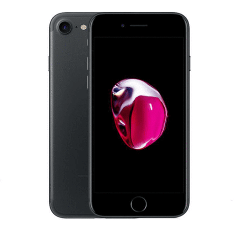 Refurbished Apple iPhone 7 in black front and rear view