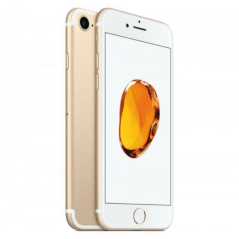 Refurbished Apple iPhone 7 in gold front and rear view