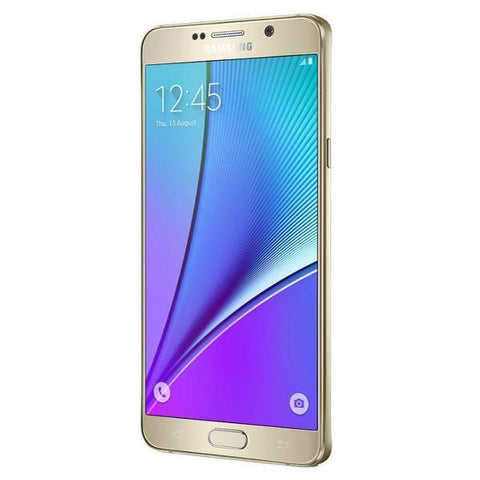 Refurbished Samsung Galaxy Note 5 in gold right side view