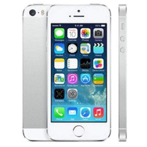 Refurbished Apple iPhone 5S in silver front and rear view