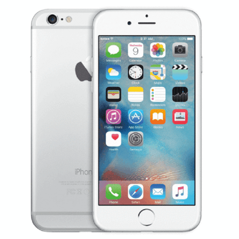 Refurbished Apple iPhone 6 Plus in silver front and rear view