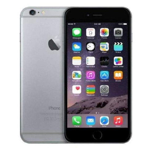 Refurbished Apple iPhone 6 Plus in space grey front and rear view