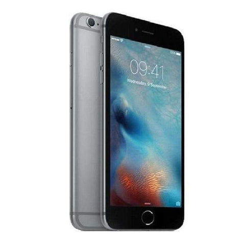 Refurbished Apple iPhone 6 Plus in space grey side front and rear view