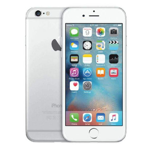 Refurbished Apple iPhone 6 in silver front and rear view